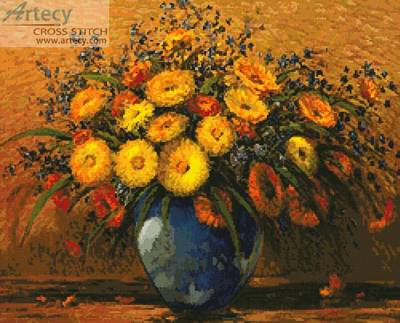 cross stitch pattern Floral Display 2