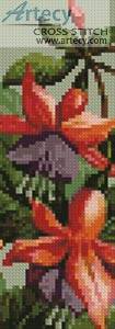 cross stitch pattern Fuschia Bookmark