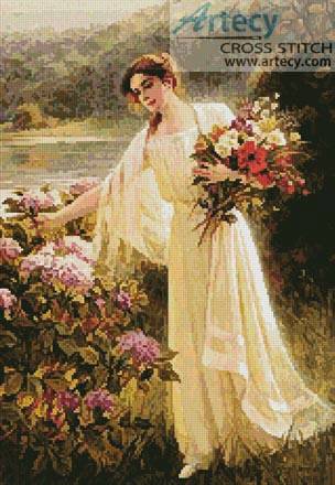 cross stitch pattern Gathering Flowers