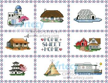 cross stitch pattern Home Sampler
