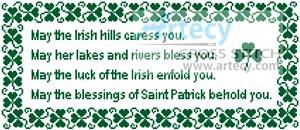 cross stitch pattern Irish Blessing