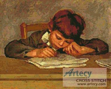 cross stitch pattern Jean Renoir Writing