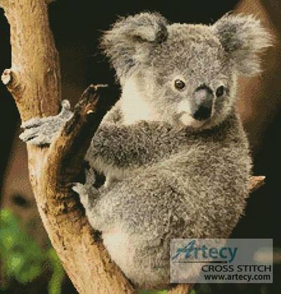 cross stitch pattern Koala on a Branch