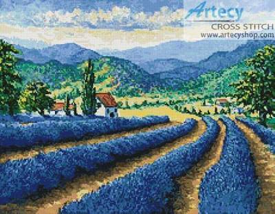 cross stitch pattern Lavender Field