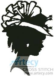 cross stitch pattern Lady Silhouette 7