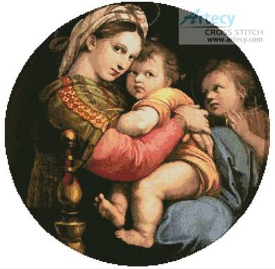 cross stitch pattern Madonna Della Seggiola
