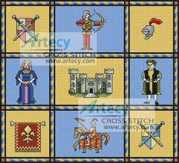 cross stitch pattern Medieval Sampler