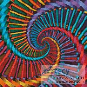 cross stitch pattern Mini Fractal Spiral