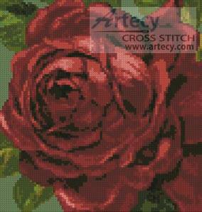 cross stitch pattern Mini Red Rose