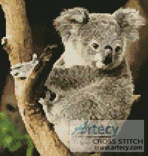 cross stitch pattern Mini Koala on a Branch