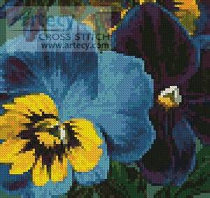 cross stitch pattern Mini Pansies 3