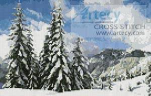 cross stitch pattern Mini Winter Landscape