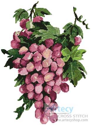 cross stitch pattern Purple Grapes