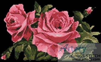 cross stitch pattern Pink Roses 1