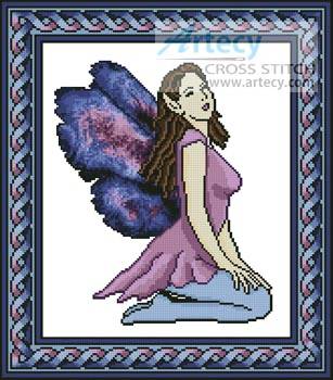 cross stitch pattern Purple Fairy