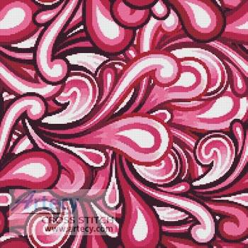 cross stitch pattern Pink Swirl Cushion