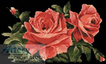 cross stitch pattern Red Roses 1