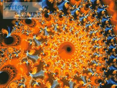 cross stitch pattern Seahorse Reef Fractal