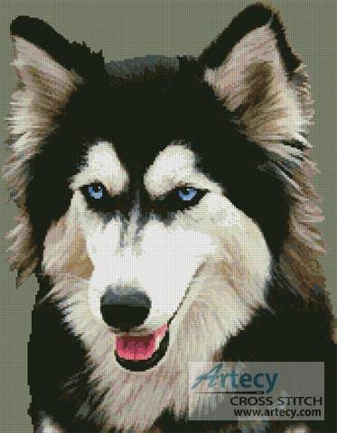 cross stitch pattern Siberian Husky