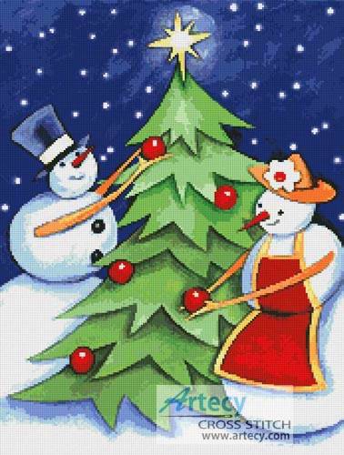 cross stitch pattern Snow Couple