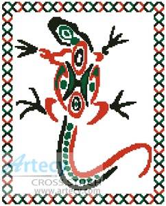 cross stitch pattern Tribal Lizard