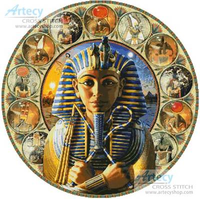 cross stitch pattern Tutankhamun Circle