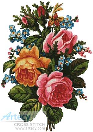 cross stitch pattern Victorian Bouquet 2