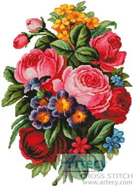 cross stitch pattern Victorian Bouquet