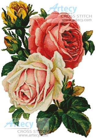 cross stitch pattern Victorian Roses