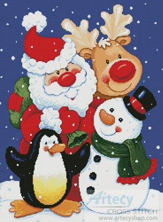 cross stitch pattern Christmas Pals