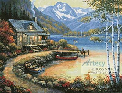cross stitch pattern Fishing at the Lake