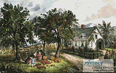 cross stitch pattern American Homestead (Autumn)