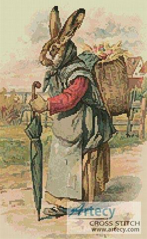 cross stitch pattern Antique Easter Bunny