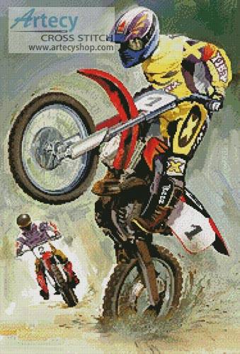 cross stitch pattern Off Road Riders
