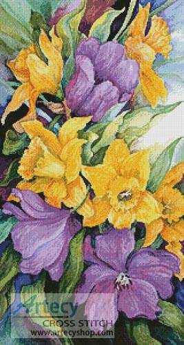 cross stitch pattern Tulips and Daffodils