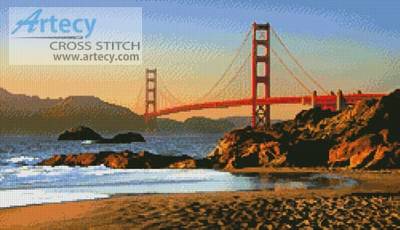 cross stitch pattern Baker Beach
