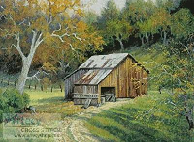 cross stitch pattern Barn on Crystal Springs Road
