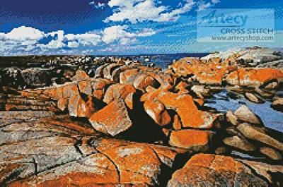 cross stitch pattern Binalong Bay, Tasmania