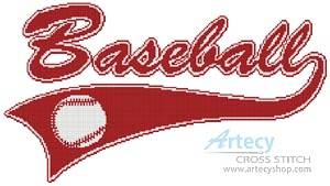 cross stitch pattern Baseball Sign