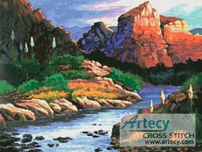 cross stitch pattern Canyon Painting