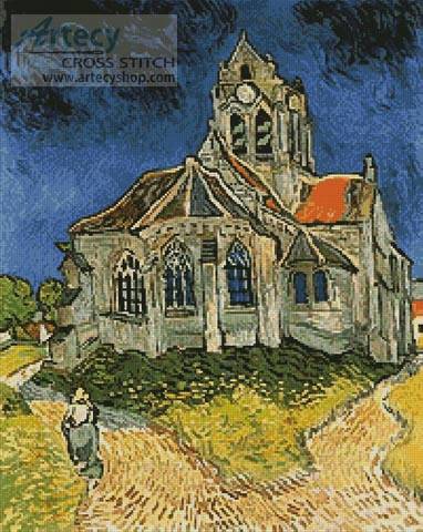 cross stitch pattern Church at Auvers