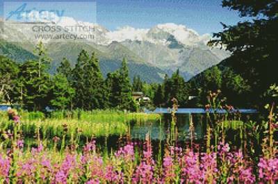 cross stitch pattern Champex, Switzerland