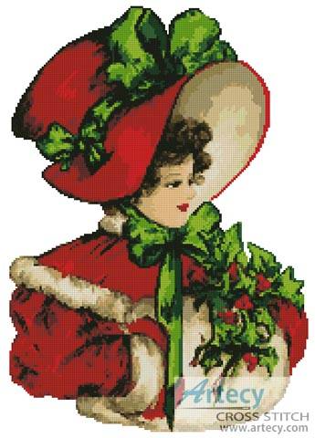 cross stitch pattern Christmas Belle
