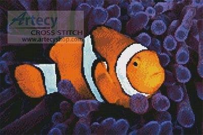 cross stitch pattern Clownfish in Anemone