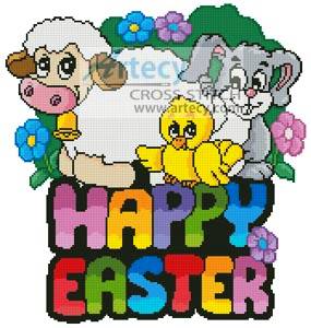 cross stitch pattern Cute Happy Easter