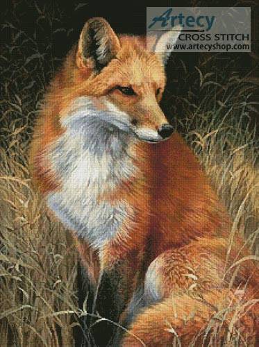 cross stitch pattern Red Fox Painting