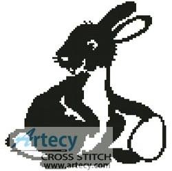 cross stitch pattern Easter Bunny Silhouette