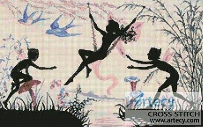 cross stitch pattern Fairy Swing