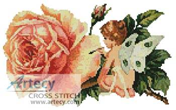 cross stitch pattern Fairy Flower Painter