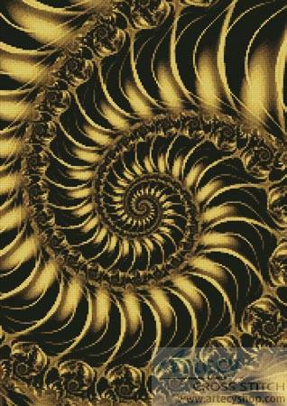 cross stitch pattern Fractal Spiral 2